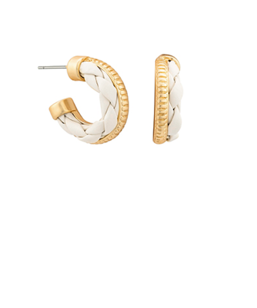 Twist Leather & Metal Hoops