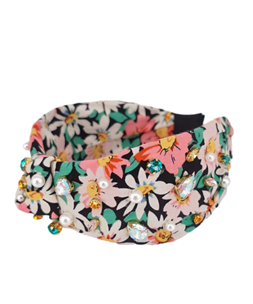Printed Flower Knot Headband