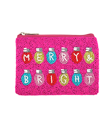 XMAS Lights "MERRY & BRIGHT" Pouch
