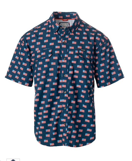 American Flag Kids Button Down