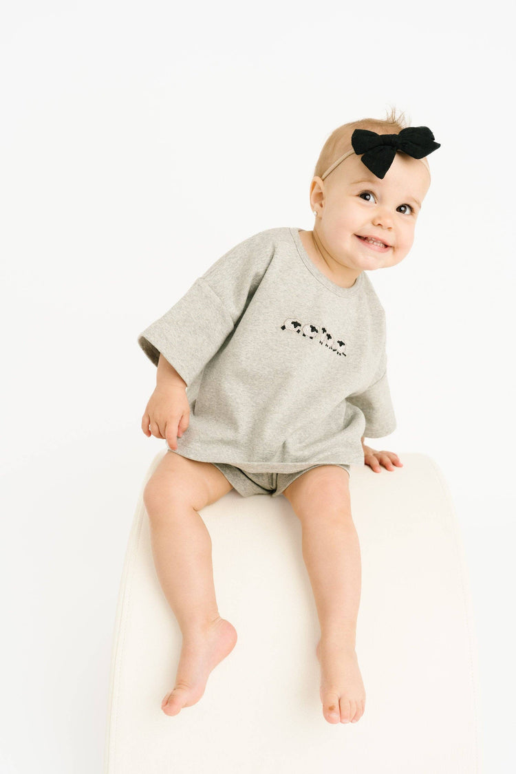 Gray Sheep Embroidered Slouchy Set