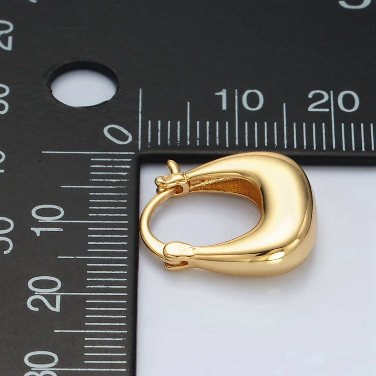 Dome Square Latch Hoop Earrings