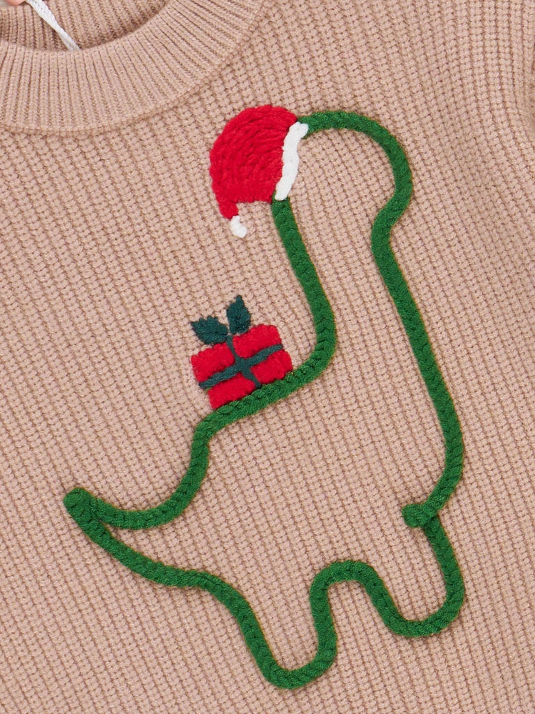 Merry Dino Present Sweater