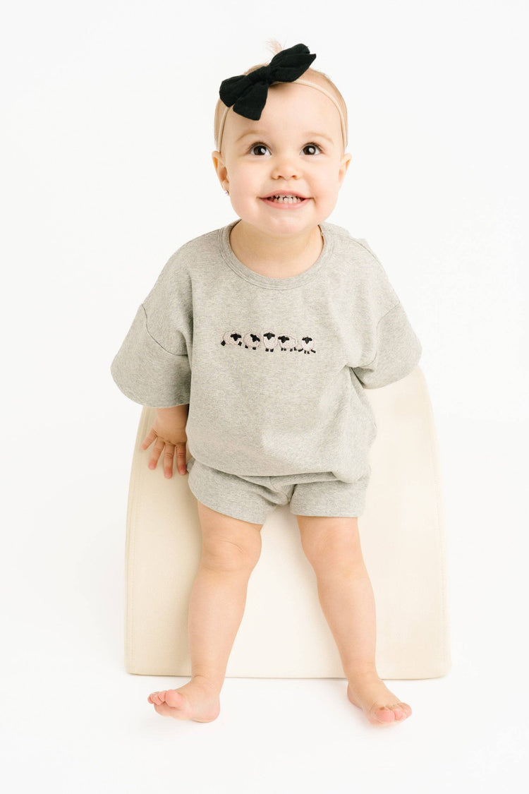 Gray Sheep Embroidered Slouchy Set