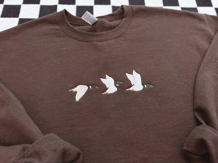 Mallard Duck Embroidered Crewneck