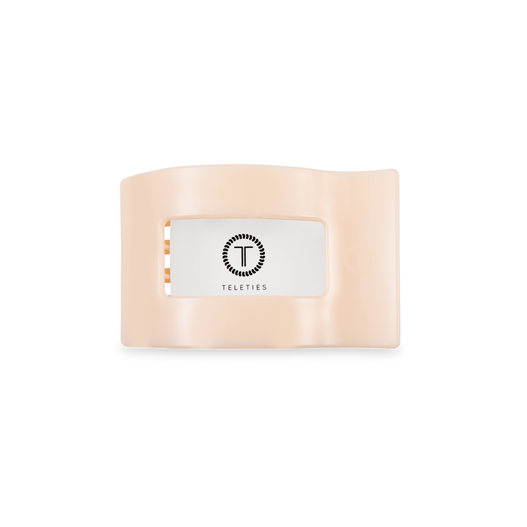Teleties Small Flat Rectangle Hair Clip Almond Beige