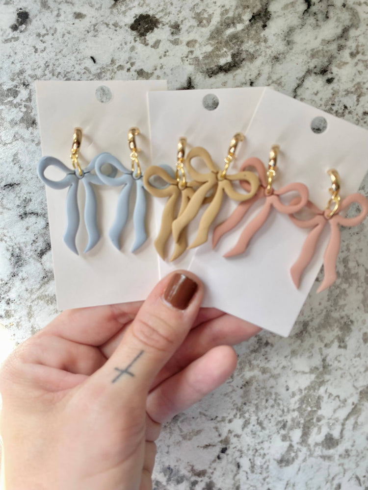Dainty Bow Dangle Earrings