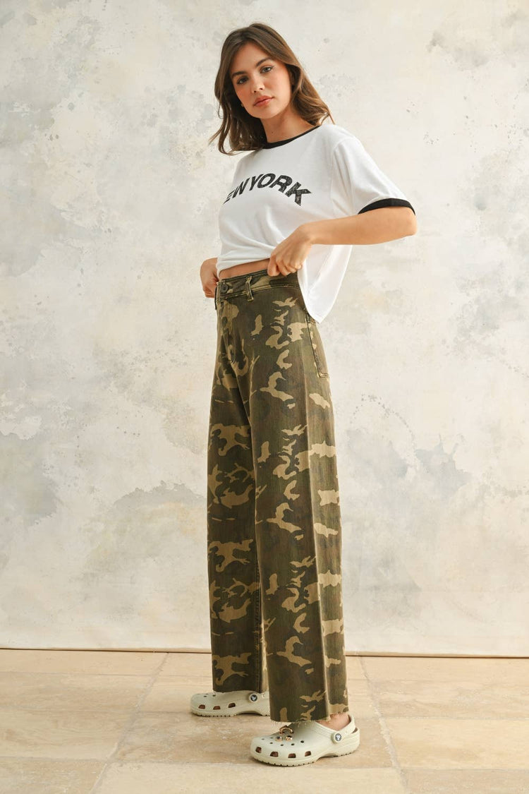 Camo Print Stretch Pants