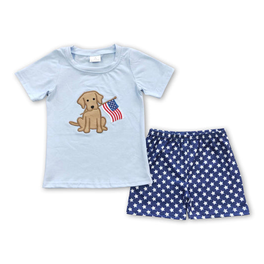 Dog Flag Embroidery Boy Outfit ONE 3-6M LEFT