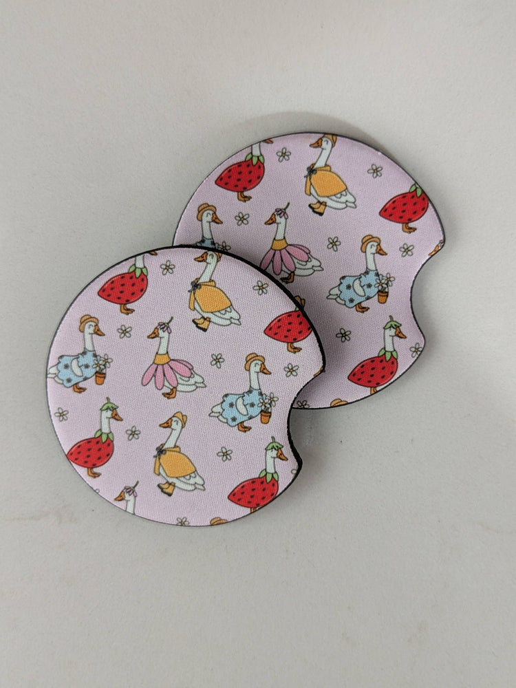 Flower Goose Car Coasters
