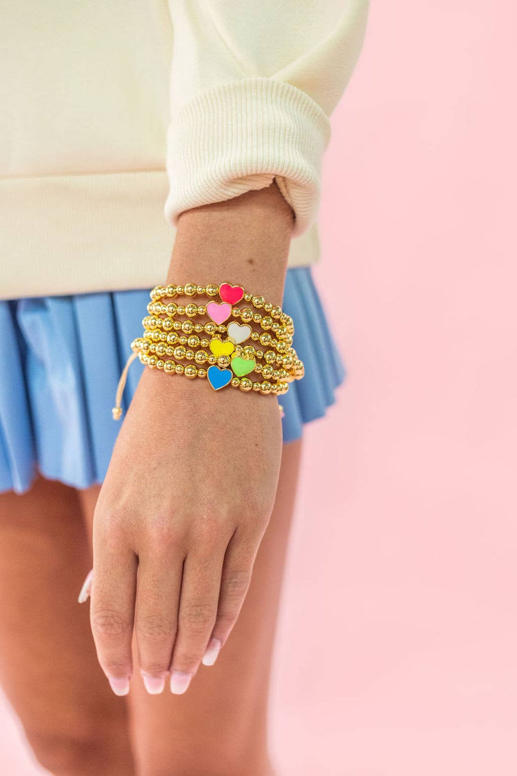 White Golden Heart Bracelet
