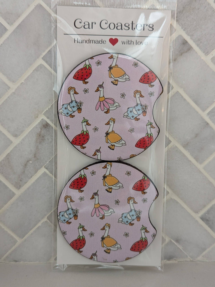 Flower Goose Car Coasters