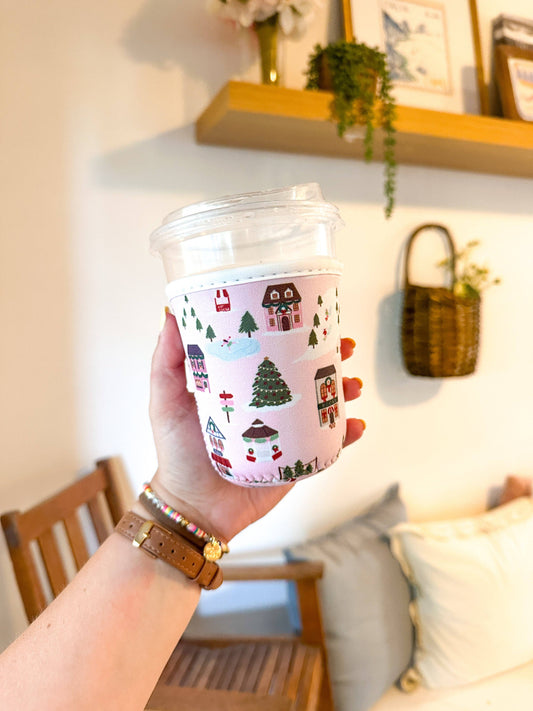 Christmas Village | Reusable Coffee Sleeve: Medium (20-24oz)