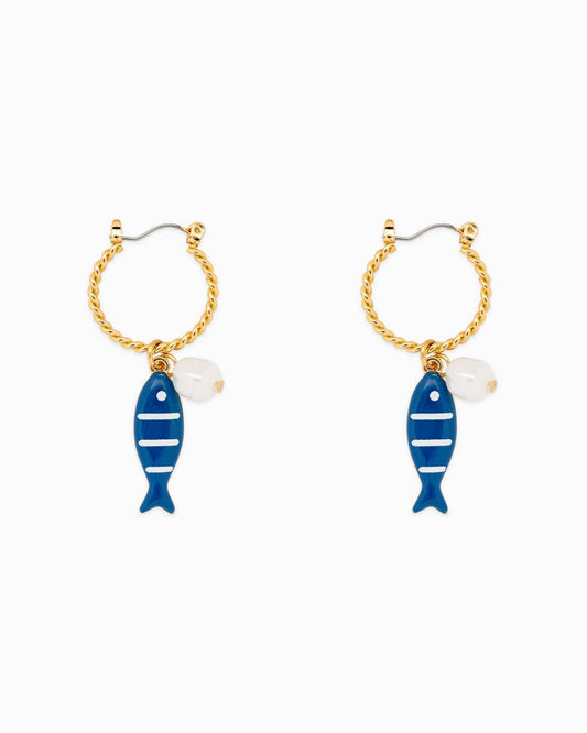 Sea Life Blue Fish Earrings ONE LEFT