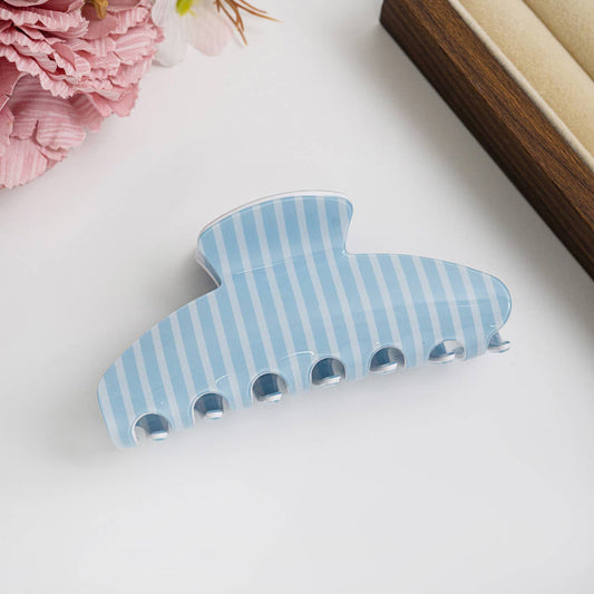 Blue & White Pastel Striped Hair Clip PRE-ORDER