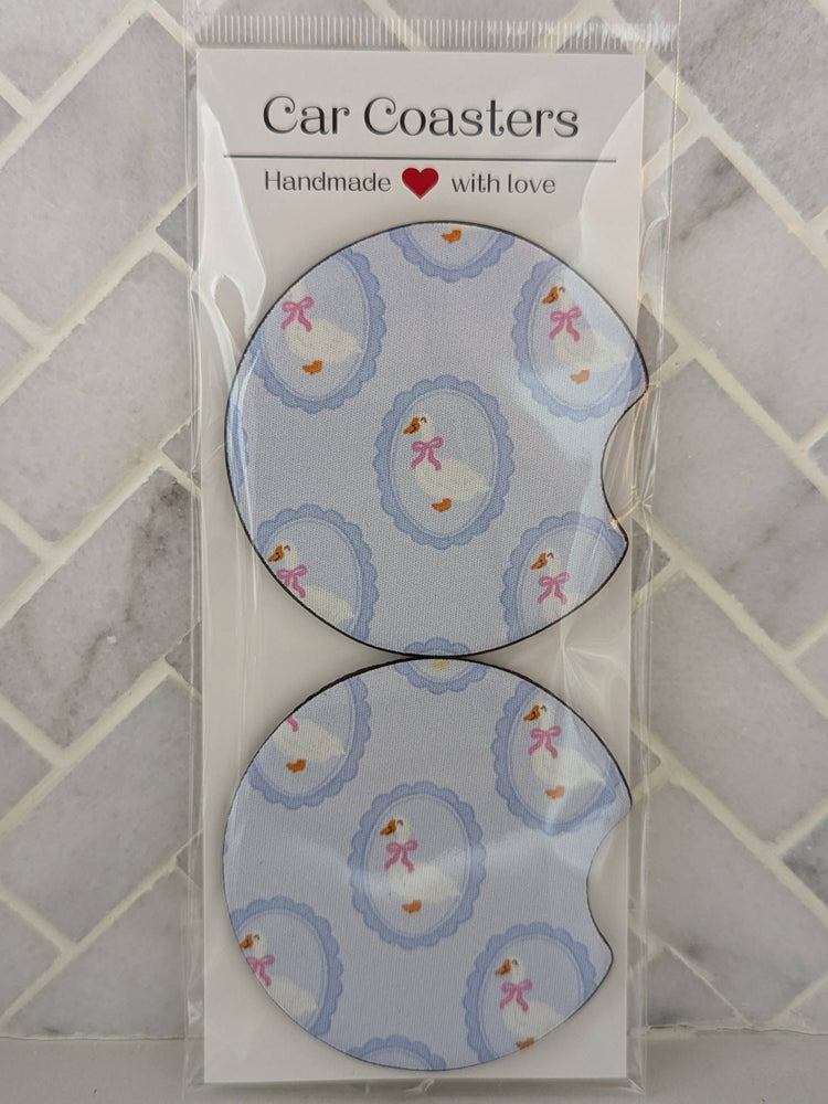 Flower Goose Car Coasters