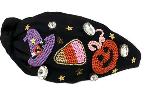 Black Halloween Theme Bead Band
