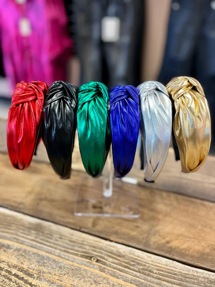 Game Day Metallic Headbands - Red