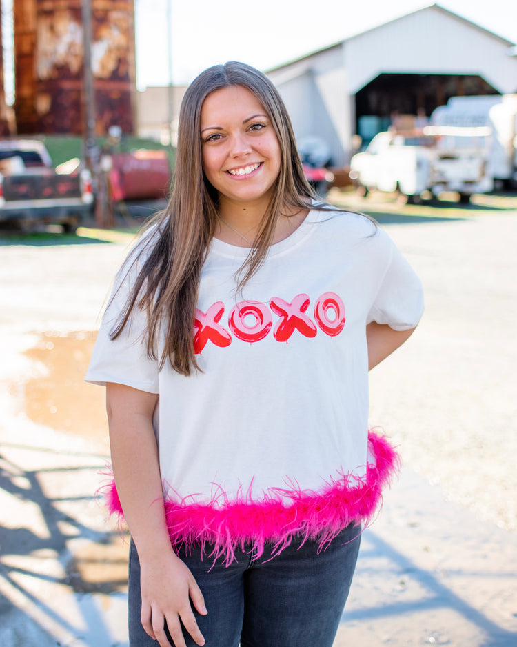 XOXO Feather Top