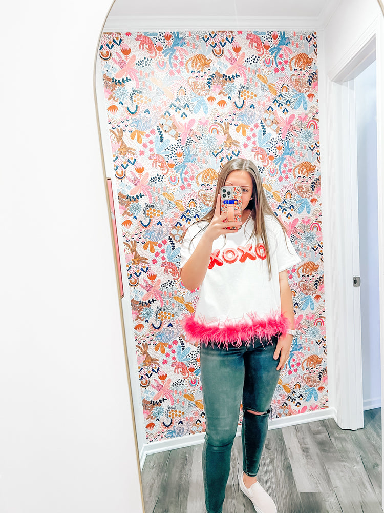 XOXO Feather Top