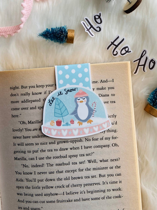 PRE-ORDER 12/1 ETA Penguin Snow Globe Magnetic Bookmark