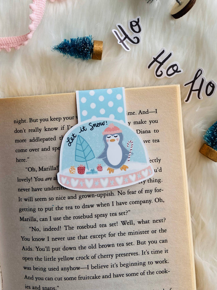 PRE-ORDER 12/1 ETA Penguin Snow Globe Magnetic Bookmark