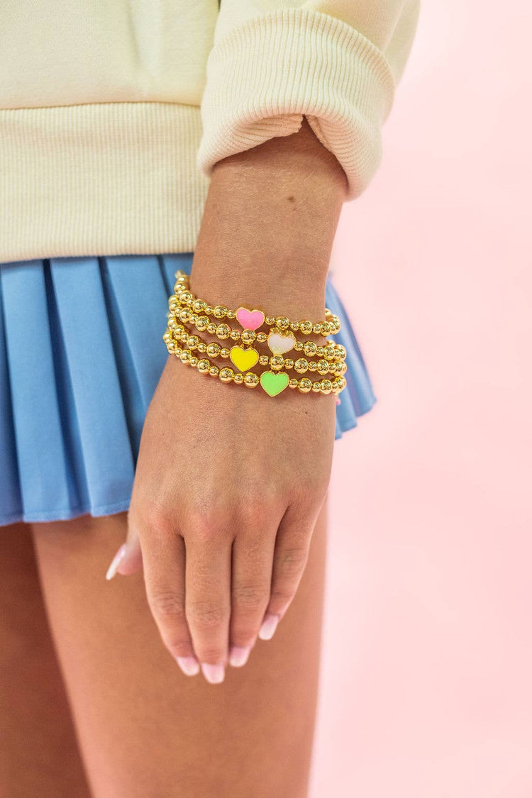 Pink Golden Heart Bracelet