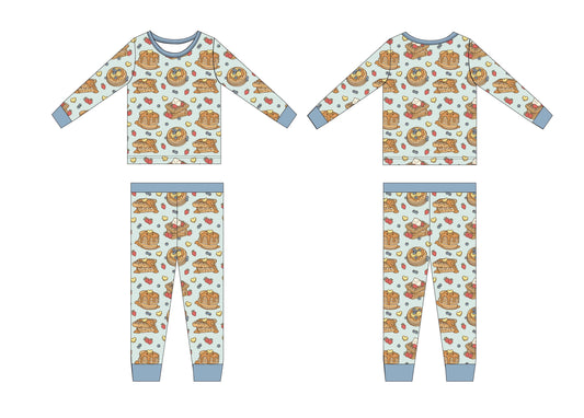Blue Waffly Cute Jam Set ONE 2T LEFT