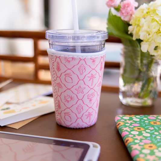 Pink Palm Summer Medium Coffee Sleeve