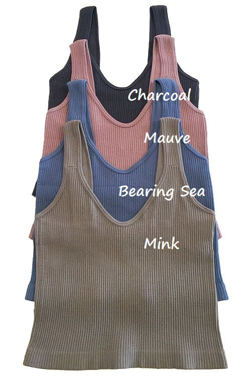 Out of Mind Tank Crop Top Charcoal