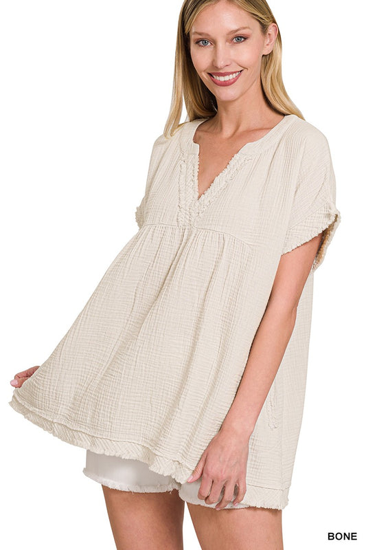 Neutral Days V-neck Top Bone