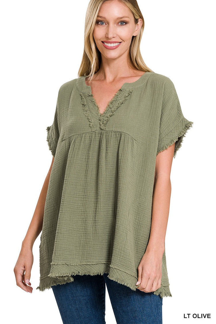 Neutral Days V-neck Top Olive