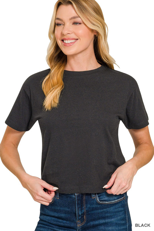 The Everyday Essential Cropped Tee Black PRE-ORDER
