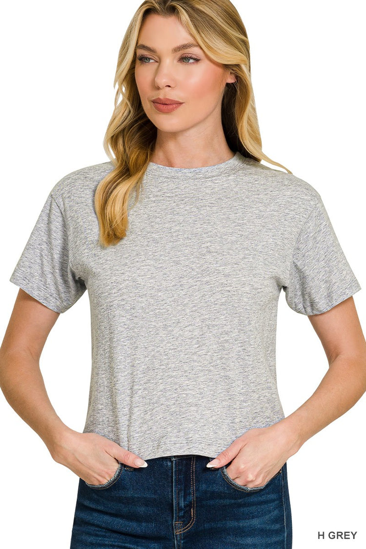The Everyday Essential Cropped Tee Grey PRE-ORDER