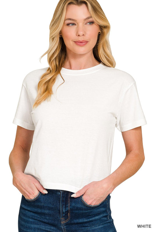The Everyday Essential Cropped Tee White PRE-ORDER