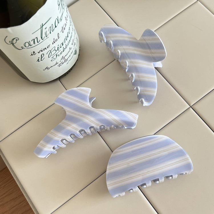 Purple & White Striped Hair Clip PRE-ORDER
