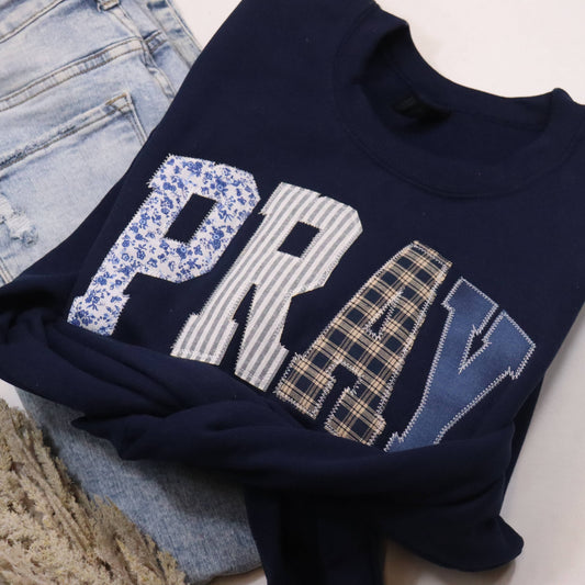 Navy PRAY Sweatshirt