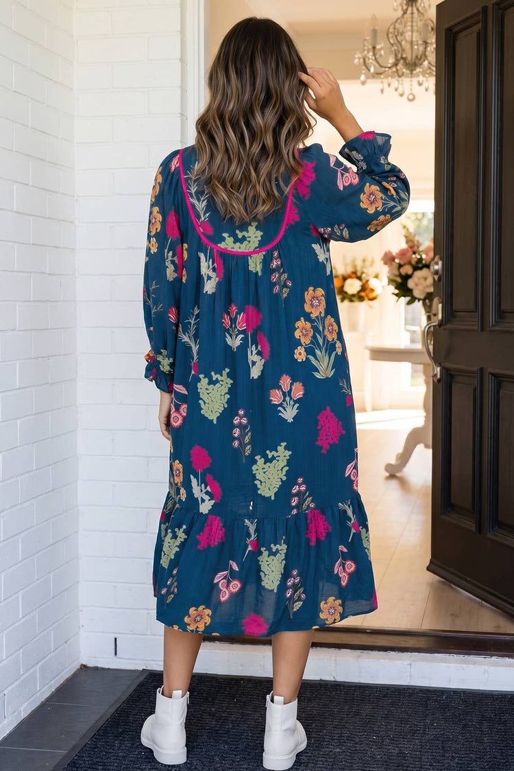 Autumn in Bloom Midi Dress