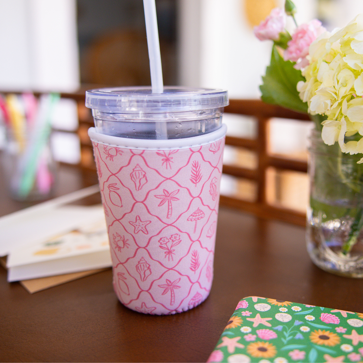 Pink Palm Summer Medium Coffee Sleeve