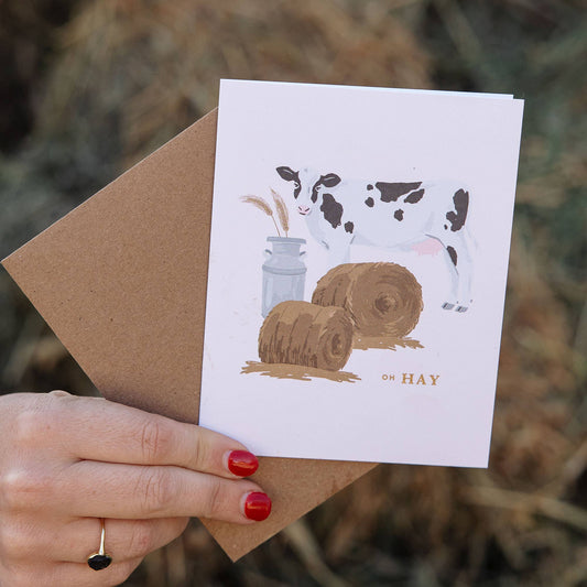 Oh Hay Cow Everyday Greeting Card