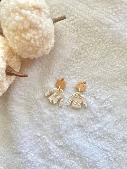 Pumpkin Sweater Fall Earrings 