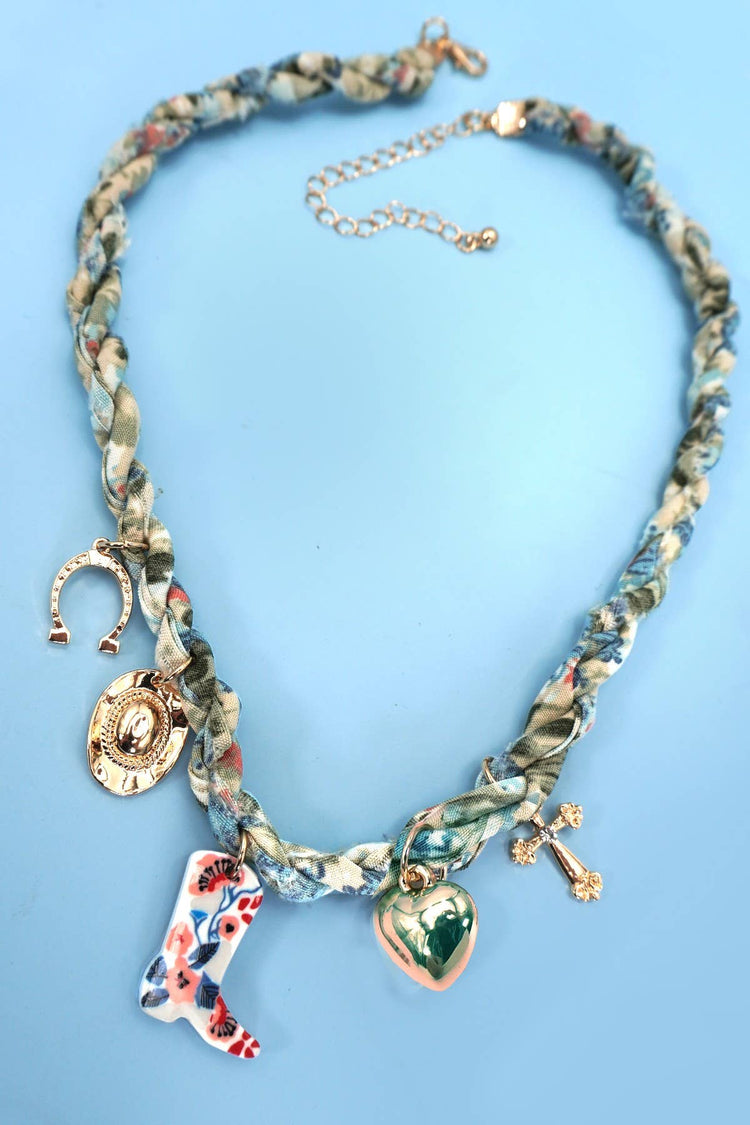 Horseshoe Scarf Charm Necklace ONE LEFT