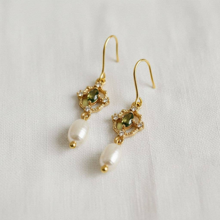 1/14 PRE-ORDER Green Gemstone Drop Earrings