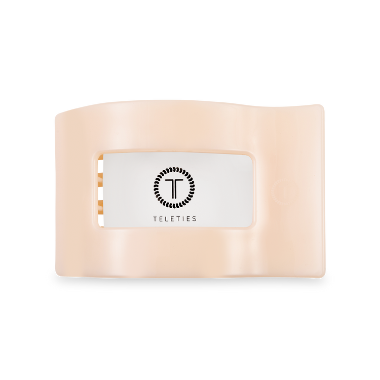 Teleties Almond Beige Flat Rectangle Clip Medium ONE LEFT