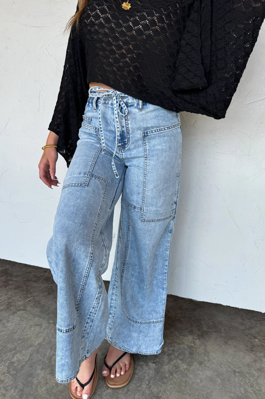 Jovie Tie Waist Jeans ONE 3 LEFT