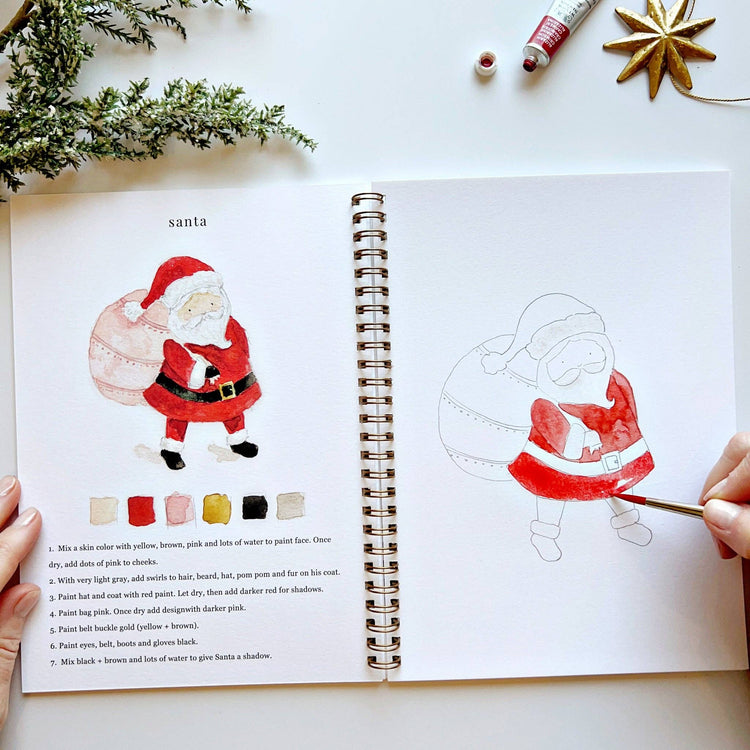 PRE-ORDER 11/21 ETA  Christmas watercolor workbook