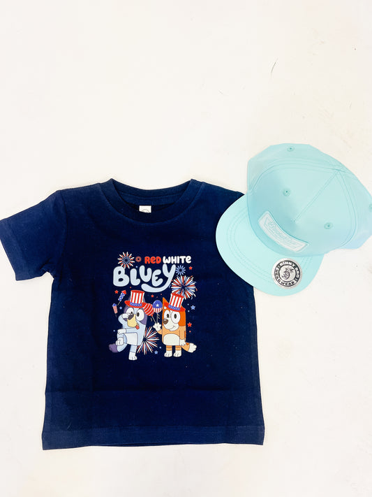 Red, White, and Bluey Kids Tee