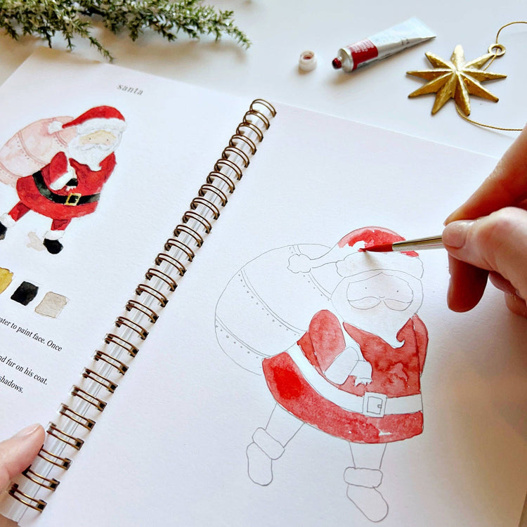 PRE-ORDER 11/21 ETA  Christmas watercolor workbook