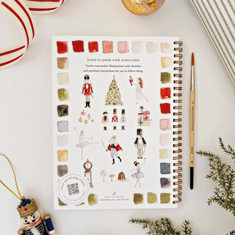 PRE-ORDER 11/21 ETA  Nutcracker watercolor workbook