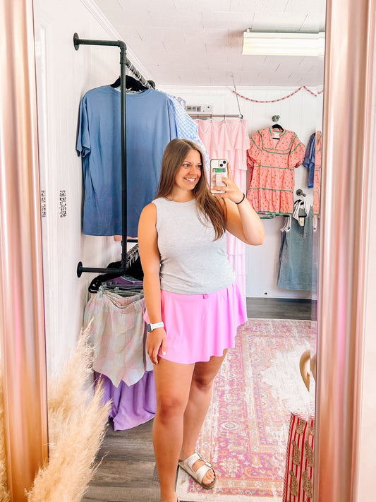 Ruffle Tennis Skirt Pink